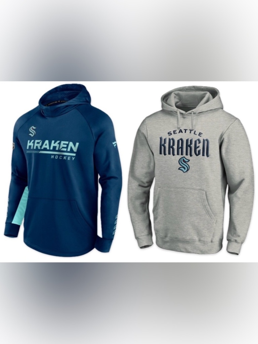 Lot of 2x [Fanatics] & [NHL] Seattle Kraken Hooded Sweathshirts Youth L & XL